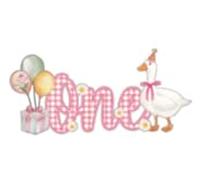 One Silly Goose Cake Topper, Goose Theme 1st Birthday Party Decoration, Silly Goose Cake Smash Baby Shower Supplies for Girls, Pink Gingham Daisy Goose One Cake Décor