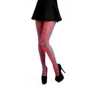 (One Size (8-14), Original Red Tartan Tights - Red) Pamela Mann Coloured Tartan Plus Size Ladies Women Tights Scottish Clans Check Tights