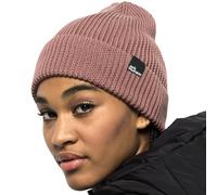 (One Size, Afterglow) Jack Wolfskin Mens Essential Fine Knit Knitted Warm Winter Beanie Hat