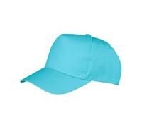 (One Size, Aqua) Result Unisex Core Boston 5 Panel Printers Baseball Cap