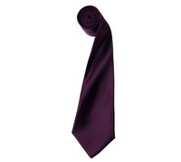 (One Size, Aubergine) Premier Colours Collection Satin Tie