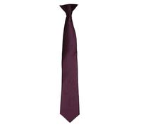 Premier Men's Colours Satin Clip Tie in Aubergine Premier Aubergine One Size