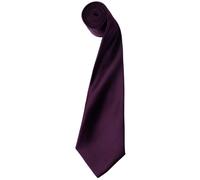 Premier Mens Plain Satin Tie (Narrow Blade) (Aubergine) - Purple - One Size