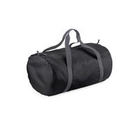 (One Size, Black) Bagbase Barrel Packaway Duffle Bag