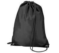 Bagbase Men's Budget Water Resistant Sports Gymsac Drawstring Bag (11 Litres) Pack of 2 in Black Bagbase Black