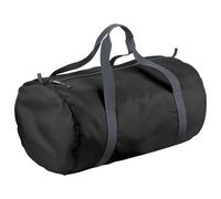 Bagbase Men's Packaway Barrel Bag Duffle Water Resistant Travel Bag (32 Litres) in Black Bagbase Black One Size