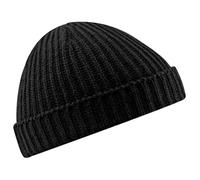(One Size, Black) Beechfield Unisex Retro Trawler Winter Beanie Hat