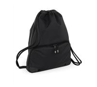 (One Size, Black/Black) Bagbase Athleisure Water Resistant Drawstring Sports Gymsac Bag