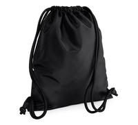 (One Size, Black/Black) Bagbase Icon Drawstring Bag