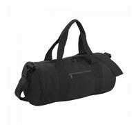 (One Size, Black/Black) Bagbase Plain Varsity Barrel / Duffle Bag (20 Litres)