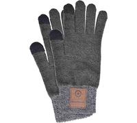 (One Size, Black/Charcoal) Lambretta Mens Turn Up Touchscreen Compatible Knitted Warm Winter Gloves