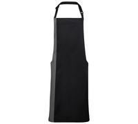 Premier Contrast Bibbed Full Apron in Black Premier Black