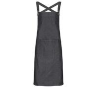 (One Size, Black Denim) Premier Barista Polycotton Cross Back Full Apron
