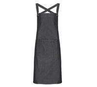 (One Size, Black Denim) Premier Cross Back Barista Bib Apron
