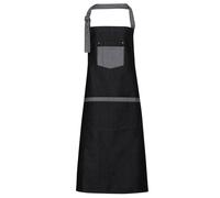 (One Size, Black Denim) Premier Unisex Domain Contrast Denim Bib Apron