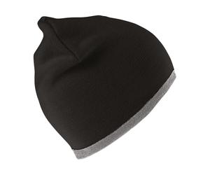(One Size, Black/Grey) Result Unisex Adult Reversible Fashion Beanie