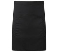 Premier Colours Front Pocket Waist Apron in Black Premier Black