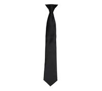 Premier Men's Colours Satin Clip Tie in Black Premier Black One Size