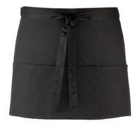 (One Size, Black) Premier Ladies/Womens Colours 3 Pocket Apron / Workwear (Pack of 2)