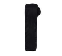 (One Size, Black) Premier Mens Slim Textured Knit Effect Tie (Pack of 2)