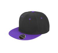 (One Size, Black/Purple) Result Unisex Core Bronx Original Flat Peak Snapback Dual Colour Cap