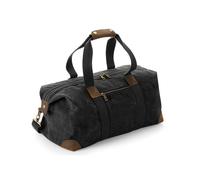 (One Size, Black) Quadra Heritage Leather Accents Holdall