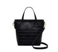 (One Size, Black) Radley Brompton Croc Leather Trim Handbag