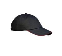 Result Low Profile Heavy Brushed Cotton Baseball Cap With Sandwich Peak in Black Result Black One Size