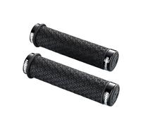 (One Size, Black) SRAM DH Silicone Locking Grips With Double Clamps & End Plugs