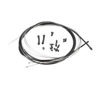(One Size, Black) SRAM Slickwire Road And MTB Shift Cable Kit 4 MM 2X 2300 MM 1.1 MM Coated Cables / 4 MM Nylon Braided Housing / Ferrules / End Caps / Frame Protectors