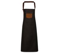 (One Size, Black/Tan Denim) Premier Division Bibbed Apron