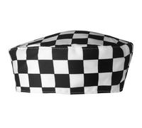 (One Size, Black/White Check) Premier Unisex Chefs Skull Cap (Pack of 2)