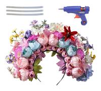 (One Size, Blue) Flower Hairband, Ethnic Women Headbands, Flower Crown for Women Girls, Flower Headbands Making Kit, Bride Bridesmaid Wedding Headdress