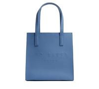 (One Size, Blue) Ted Baker Soocon Logo Faux Leather Shopper Bag