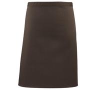 (One Size, Brown) Premier Ladies/Womens Mid-Length Apron (Pack of 2)