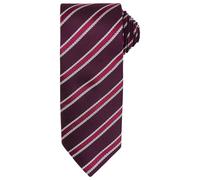 (One Size, Burgundy/Aubergine) Premier Mens Stripe Waffle Tie