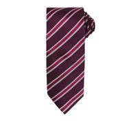 (One Size, Burgundy/ Aubergine) Premier Mens Waffle Stripe Formal Business Tie (Pack of 2)