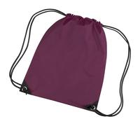 (One Size, Burgundy) Bagbase Premium Gymsac Water Resistant Bag (11 Litres) (Pack of 2)