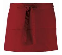 (One Size, Burgundy) Premier Ladies/Womens Colours 3 Pocket Apron / Workwear (Pack of 2)