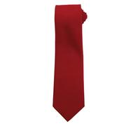 (One Size, Burgundy) Premier Plain Polyester Tie