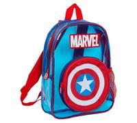 Marvel Press Captain America Backpack Boys Swim Bag Clear Wipeable School Rucksack Kids Transparent Swimming Beach Bag