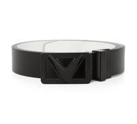 (One Size, Caviar) Callaway Golf Mens 2024 Reversible Leather Cut To Fit Chev Logo Buckle Belt