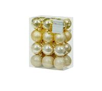 (One Size, Champagne Gold) Premier Assorted Designs Christmas Bauble (Pack of 24)