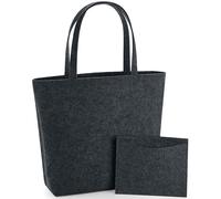 (One Size, Charcoal Melange) Bagbase Felt Shopper