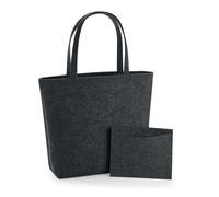 (One Size, Charcoal Melange) Bagbase Felt Shopper Bag