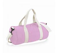 (One Size, CLassic Pink/White) Bagbase Plain Varsity Barrel / Duffle Bag (20 Litres)