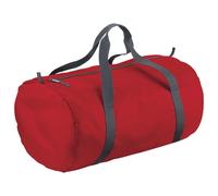 (One Size, Classic red) BagBase Packaway Barrel Bag / Duffle Water Resistant Travel Bag (32 Litres)