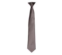 Premier Men's Colours Satin Clip Tie in Dark Grey Premier Dark Grey One Size