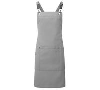 (One Size, Dark Grey) Premier Cross Back Clip Bib Apron