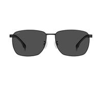 (One Size, Dark Ruthenium/Grey) Hugo Boss Mens Rectangle Sunglasses